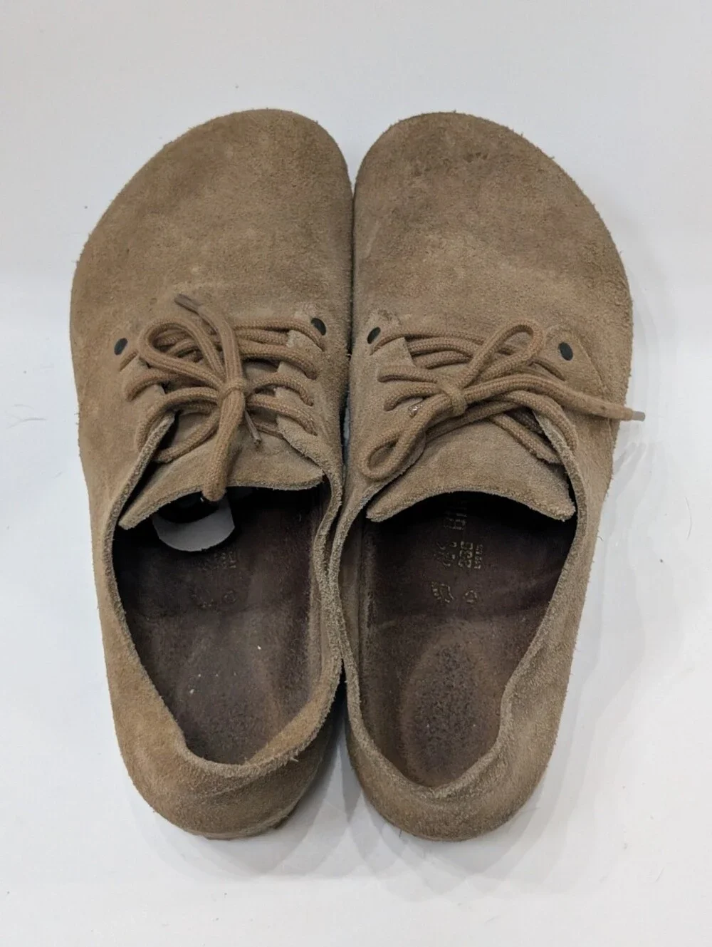 BIRKENSTOCK 41 Maine Suede Leather Oxfords Lace Up Shoes Women's 10, Men's 8 Tan